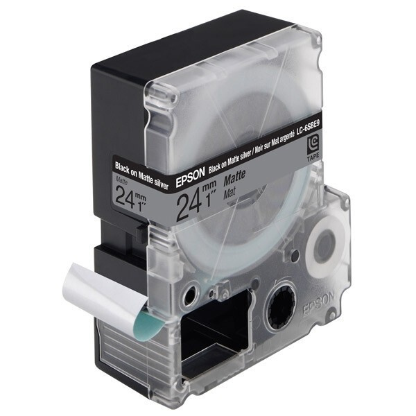 Epson Label Cartridge Matte LK-6SBE Black/Matt Silver 24mm (9m)-EP-C53S656009