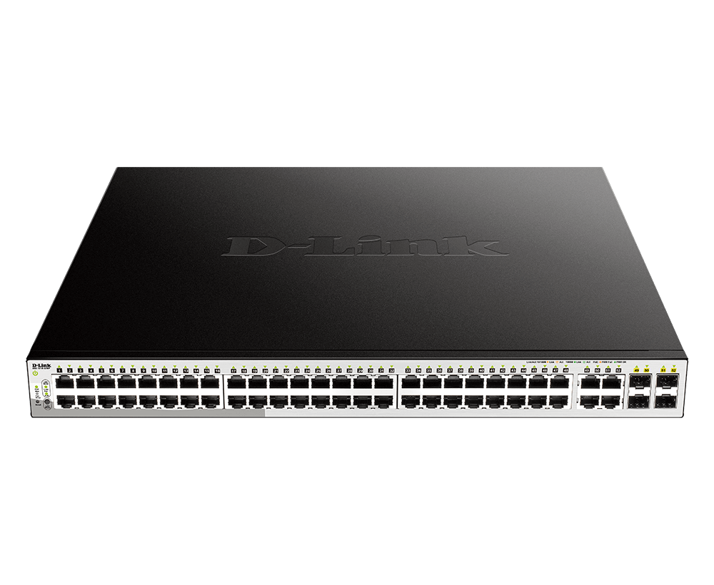 D-Link DGS-1210-52MP 48-Port 10/100/1000BaseT PoE + 4 Gigabit Switch