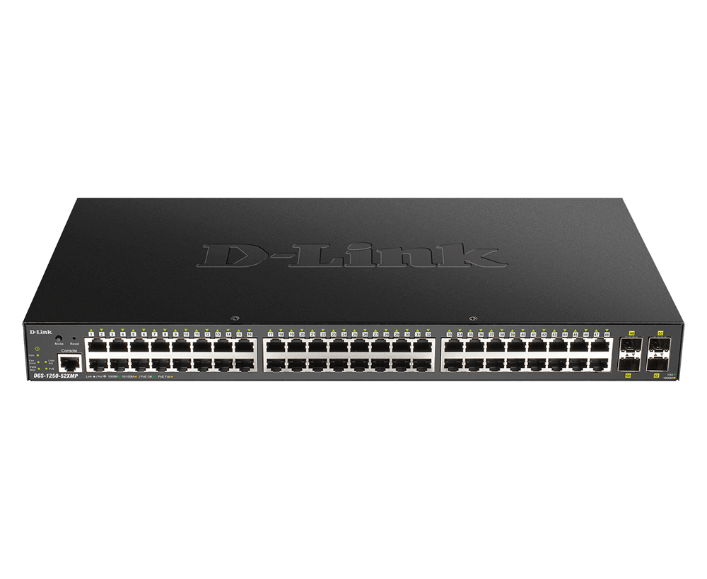 D-Link DGS-1250-52XMP 52-Port 10-Gigabit PoE Switch