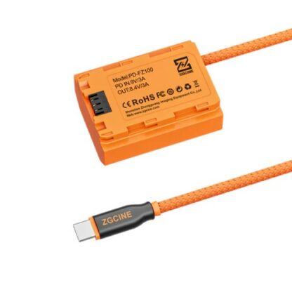 ZGCINE USB-C PD to FZ-100 Dummy Battery Cable (braided wire)