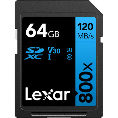 Lexar 64GB 120Mbps High-Performance 800x UHS-I SDXC Memory Card (BLUE Series)