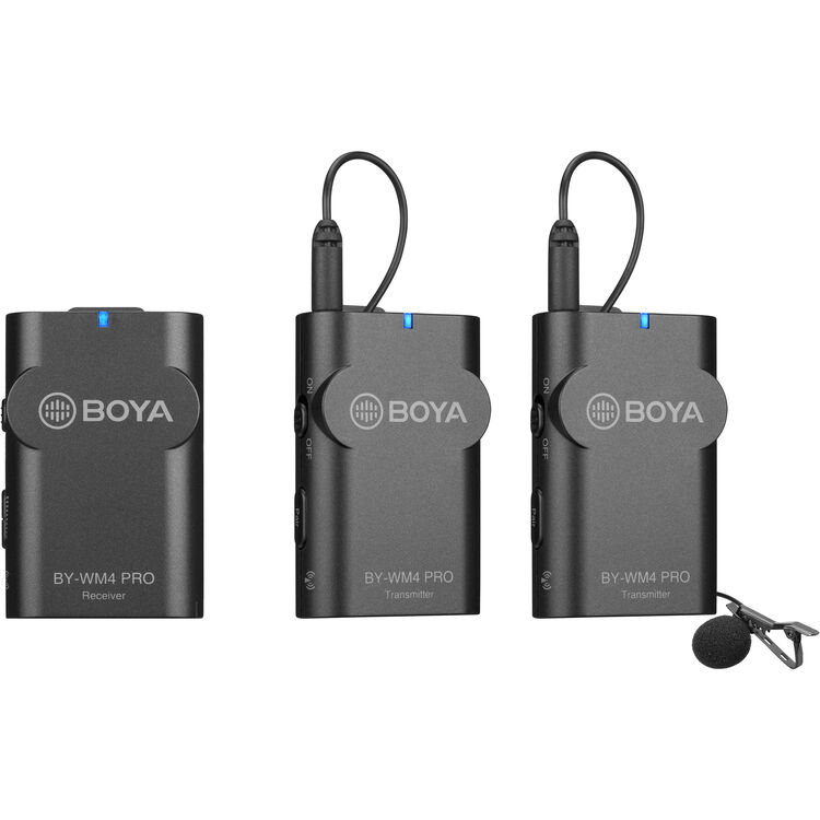 BOYA BY-WM4 PRO Digital Camera-Mount Wireless Omni Lavalier Microphone System
