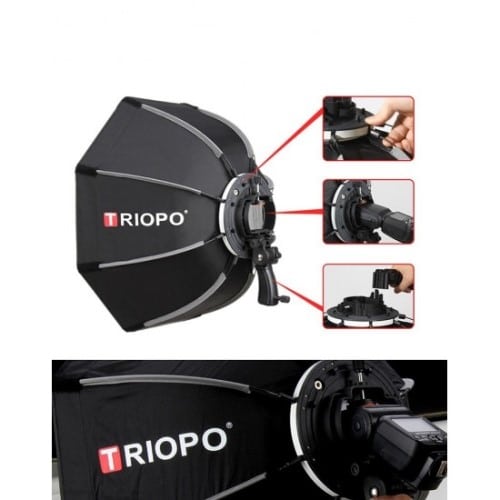 Triopo 120cm / 47″ Deep Octagon Umbrella Speedlite Softbox with Flash Bracket