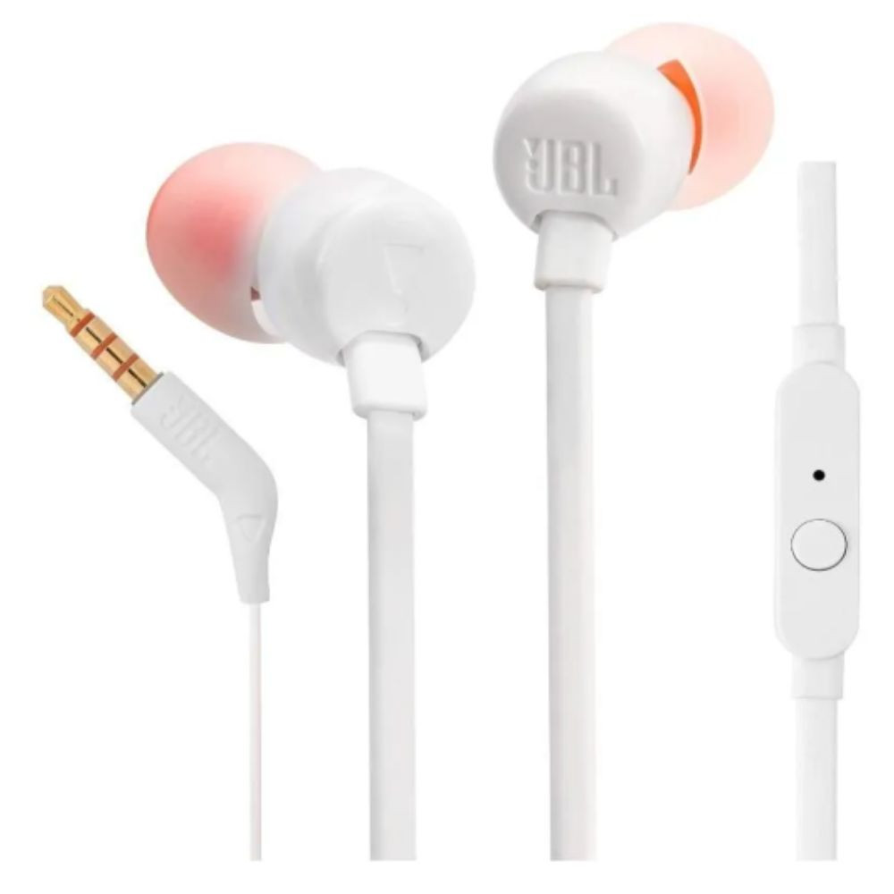 JBL Tune 110 Earphones White (JBLT110WHT)