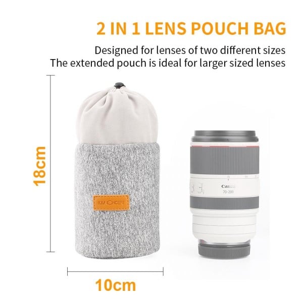 K&F Concept Lens Pouch, Protective Lens Pouch Bag