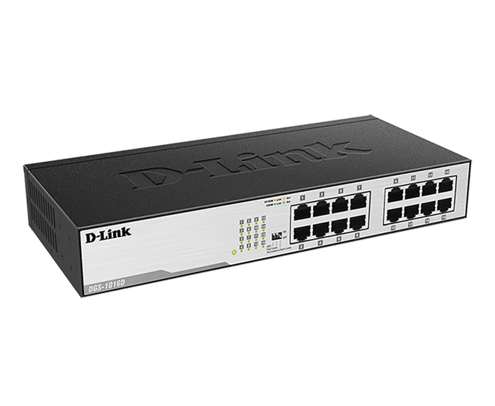 D-Link DGS-1016D/B 16-port 10/100/1000Base-T Unmanaged Switch