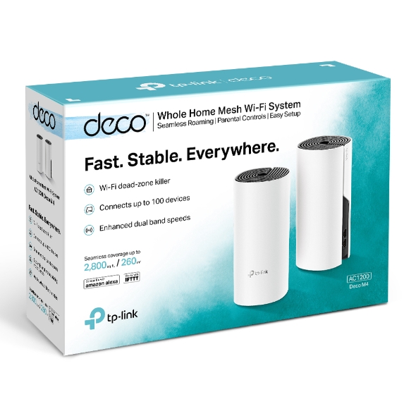 TP-Link Deco M4 AC1200 Whole Home Mesh Wi-Fi System (3 Pack) - TL-DECO M4