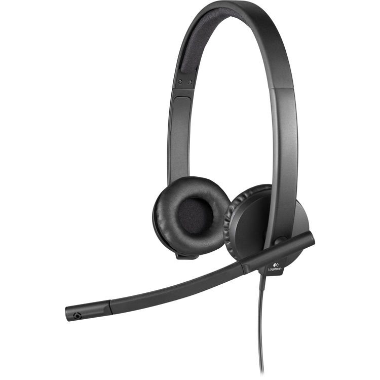 Logitech H570e Stereo USB-A Headset with Noise Cancelling Mic-Black-981000575