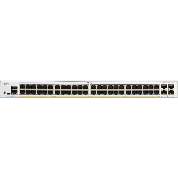 Cisco Catalyst C1300-48P-4G 48-Port Gigabit PoE+ Network Switch (370W)