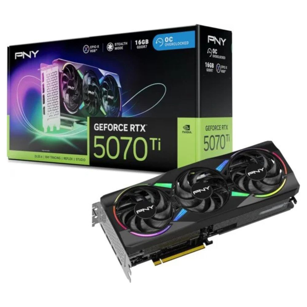 PNY GeForce RTX 5070 Ti OC Triple Fan 16GB GDDR7 Graphics Card-VCG5071T16TFXPB1-O