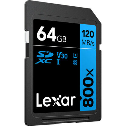 Lexar 64GB 120Mbps High-Performance 800x UHS-I SDXC Memory Card (BLUE Series)