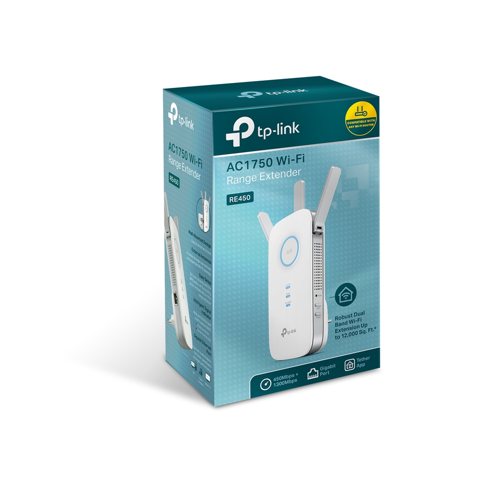 TP-Link AC1750 Mesh Wireless N Wall Plugged Range Extender TL-RE450