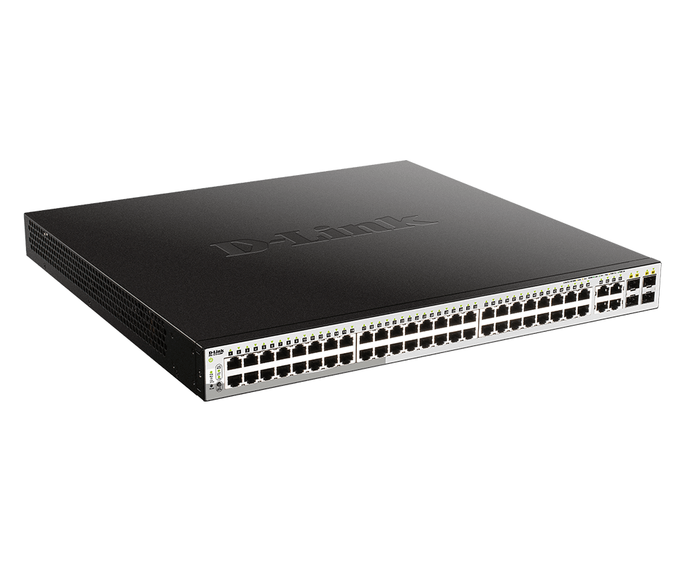 D-Link DGS-1210-52MP 48-Port 10/100/1000BaseT PoE + 4 Gigabit Switch