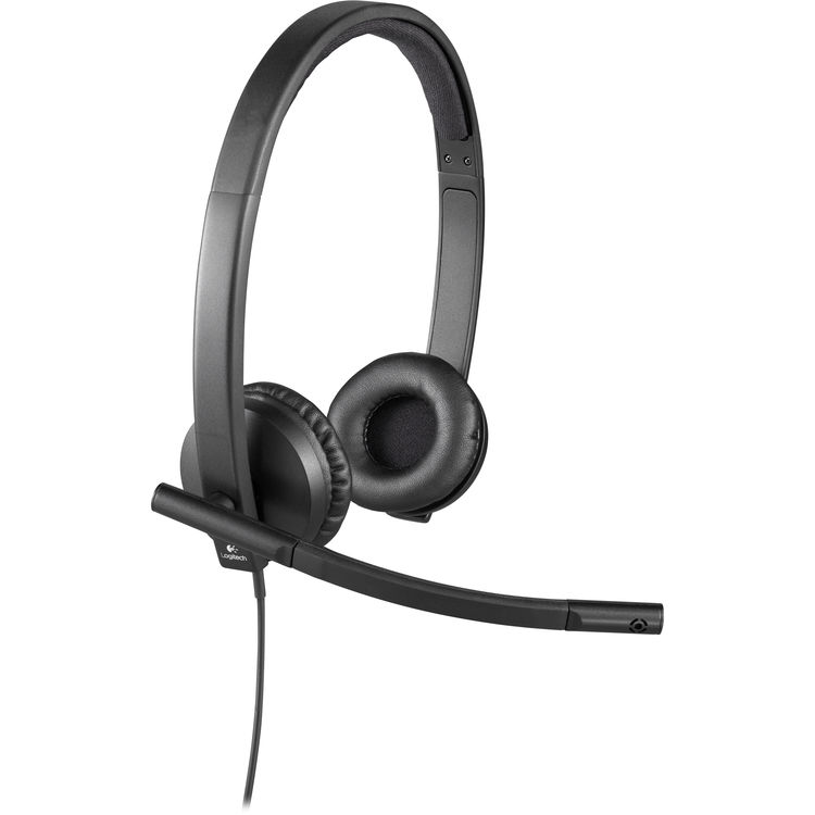 Logitech H570e Stereo USB-A Headset with Noise Cancelling Mic-Black-981000575