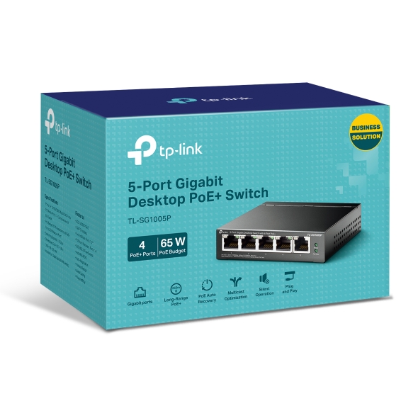 TP-Link 5-Port Gigabit Desktop Switch with 4-Port PoE -TL-SG1005P