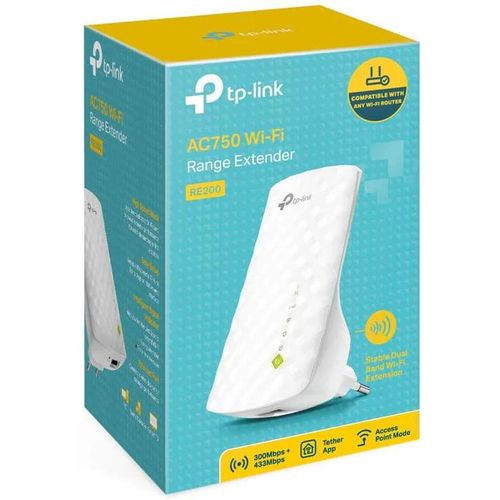 TP-Link AC750 Mesh Wireless N Wall Plugged Range Extender TL-RE200