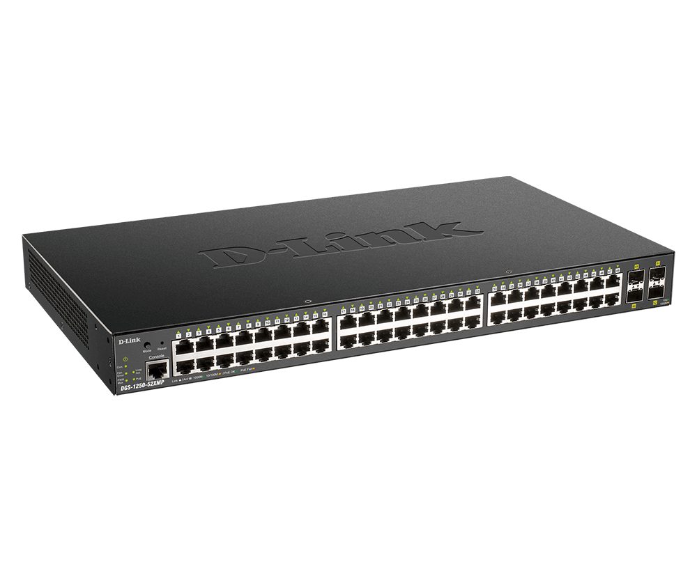 D-Link DGS-1250-52XMP 52-Port 10-Gigabit PoE Switch