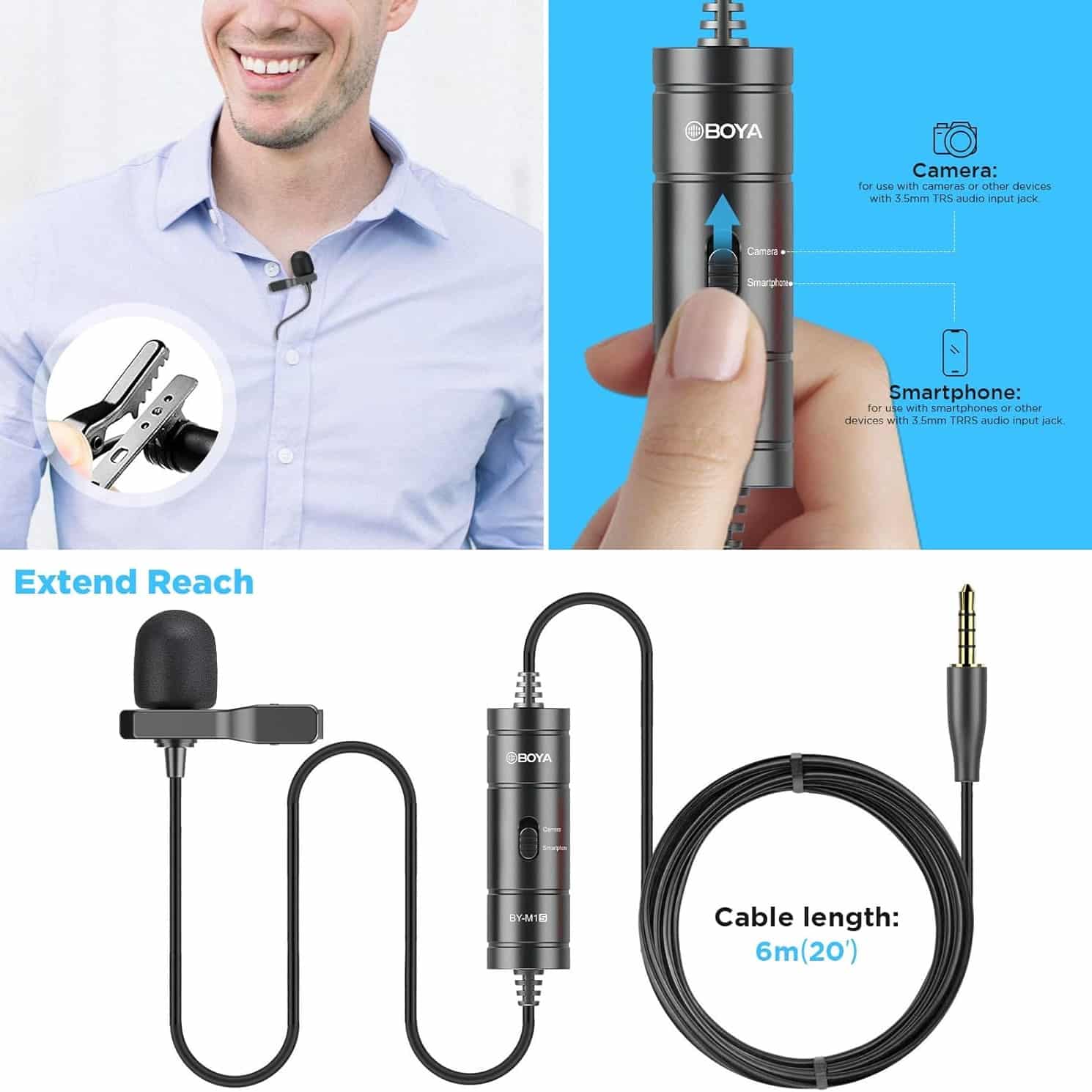 Boya BY-M1S Universal Lavalier Microphone